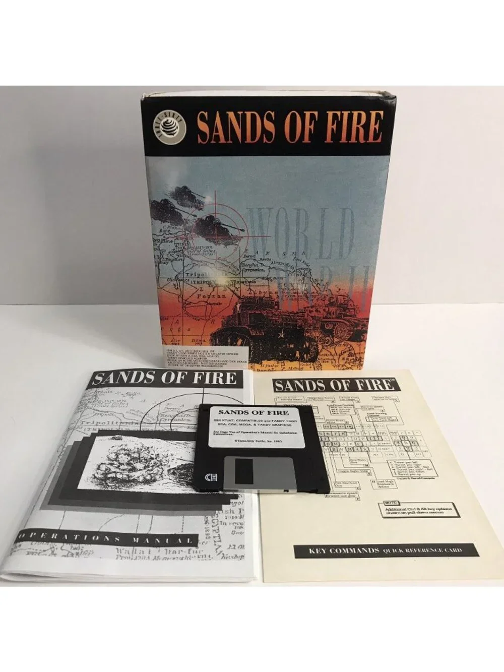 Sands of Fire WWII Game IBM PC XT/AT Tandy 1000/3000 Vintage 1989